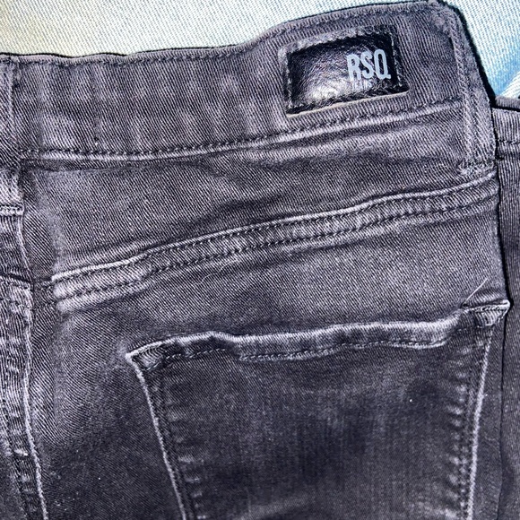 RSQ vintage black denim jeans slim fit jeggings grunge skater streetwear pants - Picture 7 of 10